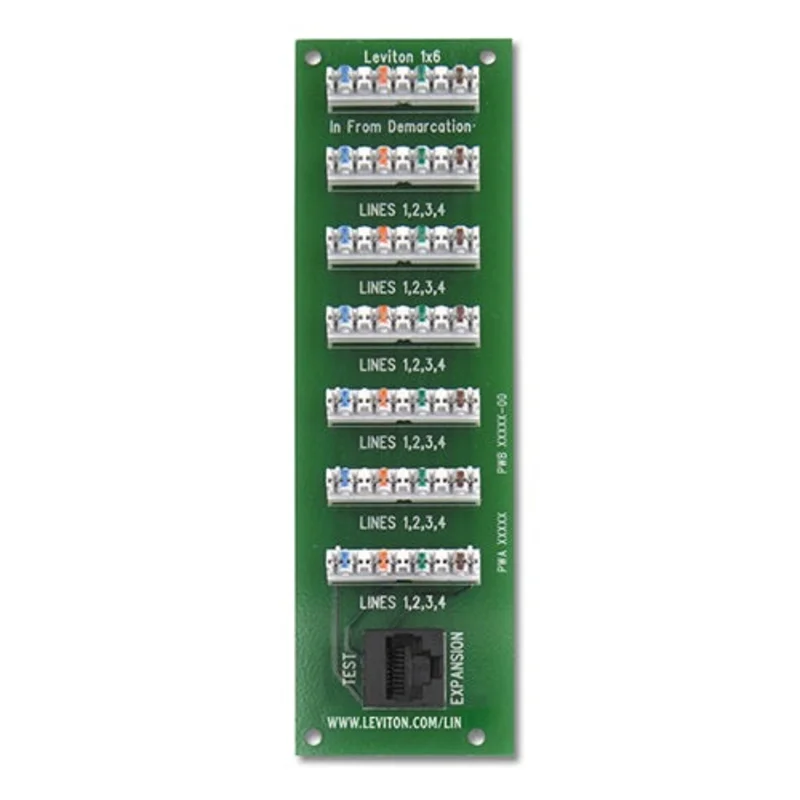 Leviton 1 x 6 Bridged Telephone Expansion Board 47609-F6
