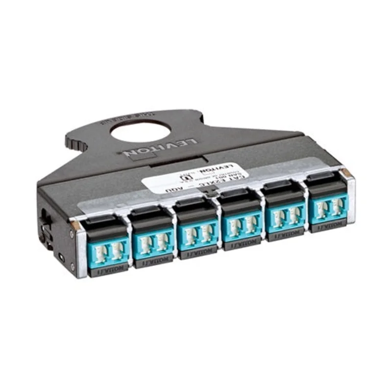 Leviton 12 Fiber QuickPort LC Cassette Aqua E2XLC-AQU