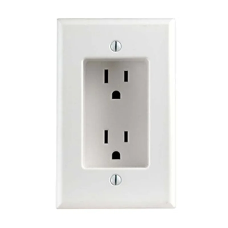 Leviton 15 Amp 1-Gang Recessed Single Outlet/Receptacle 689-W