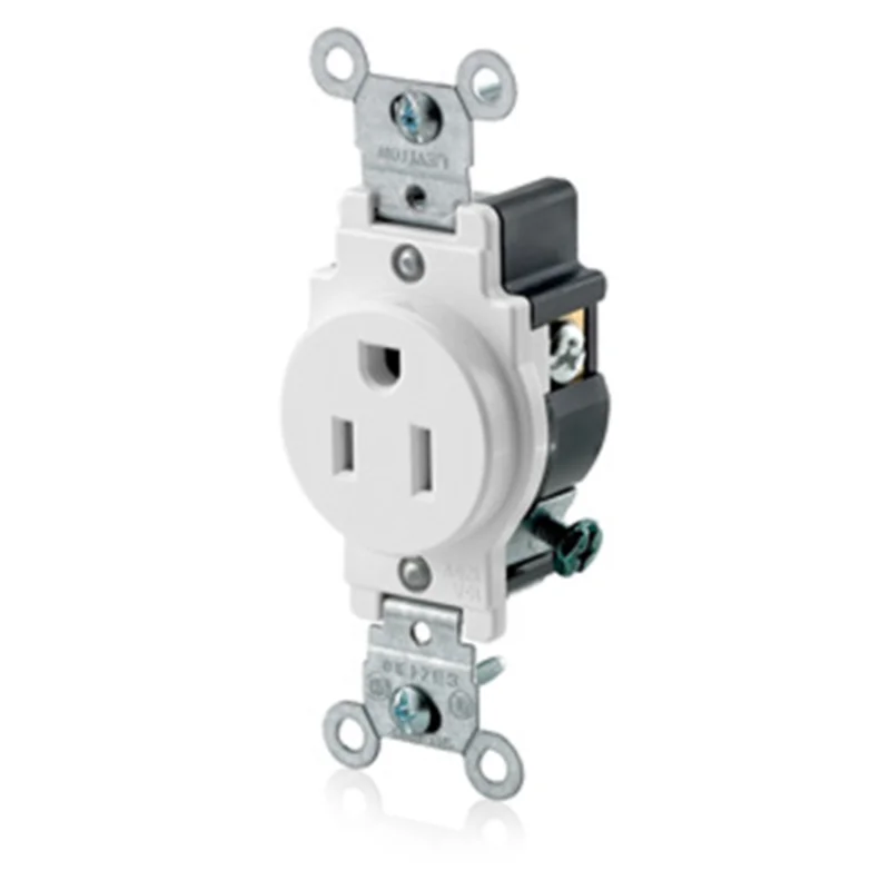 Leviton 15 Amp 125 Volt Single Receptacle Outlet Commercial Grade 5015-W