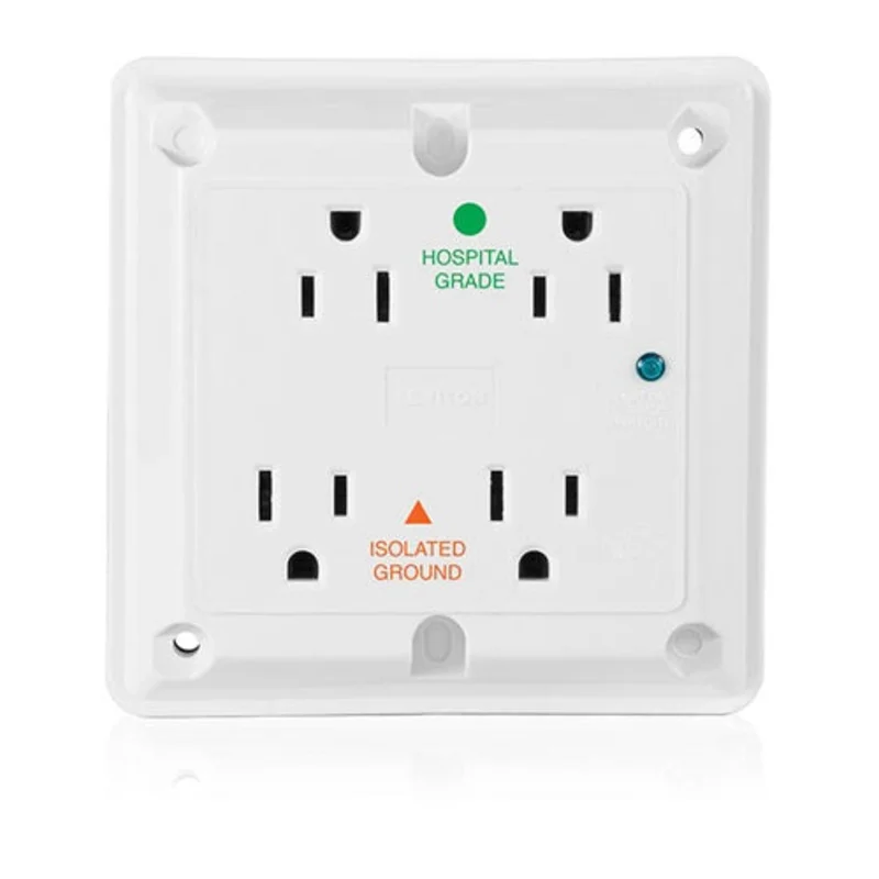 Leviton 15 Amp 125 Volt Surge Protected Quadruplex Receptacle 8480-IGW