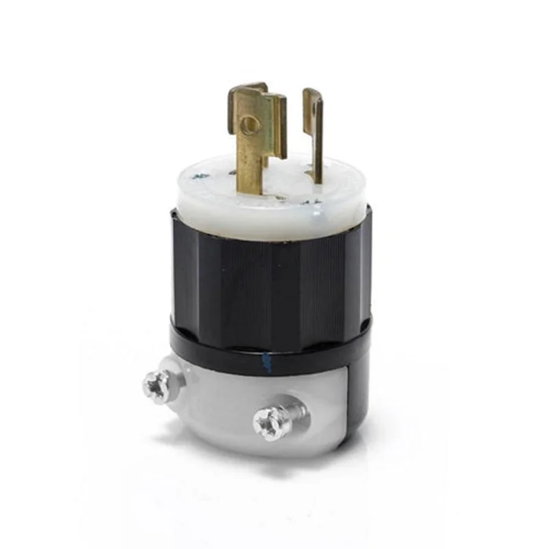Leviton 15 Amp 250 Volt Locking Plug Black & White 4570-C