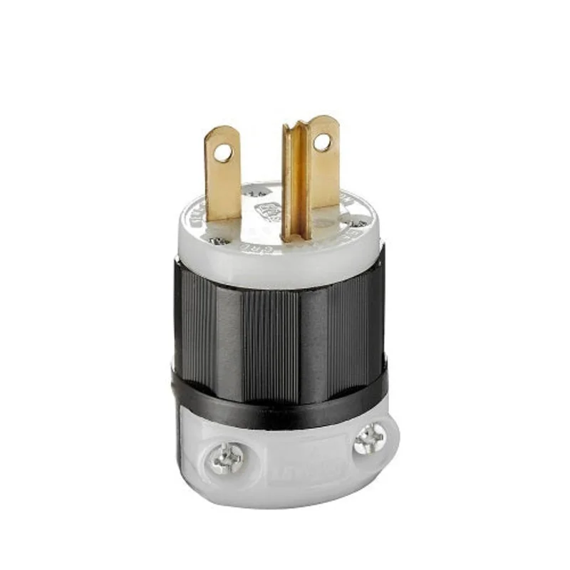 Leviton 15 Amp 250V Straight Blade Plug Black & White 5666-C