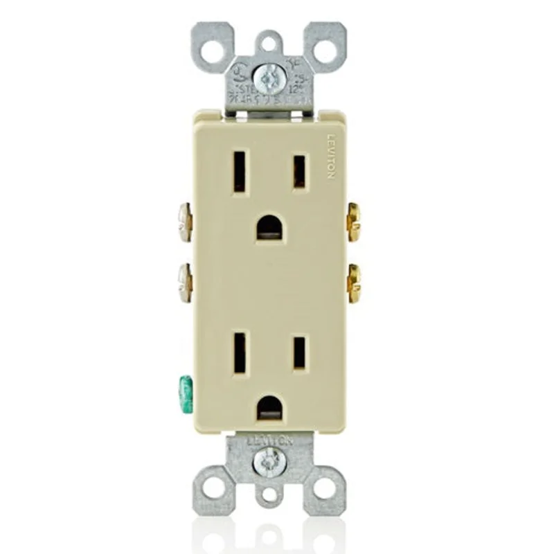 Leviton 15 Amp Decora Duplex Outlet/Receptacle Grounding 5325-I