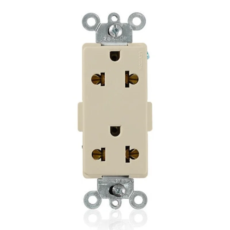 Leviton 15 Amp Decora Plus Duplex Receptacle Ivory 5835-I