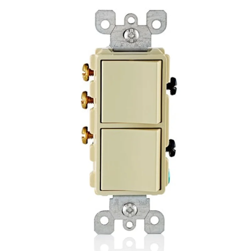 Leviton 15 Amp Decora Single-Pole 3-Way Combination Switch 5641-I