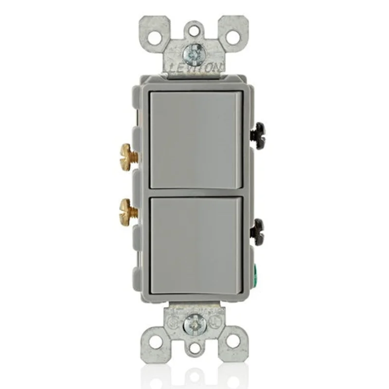 Leviton 15 Amp Decora Single-Pole Switch Gray 5634-GY