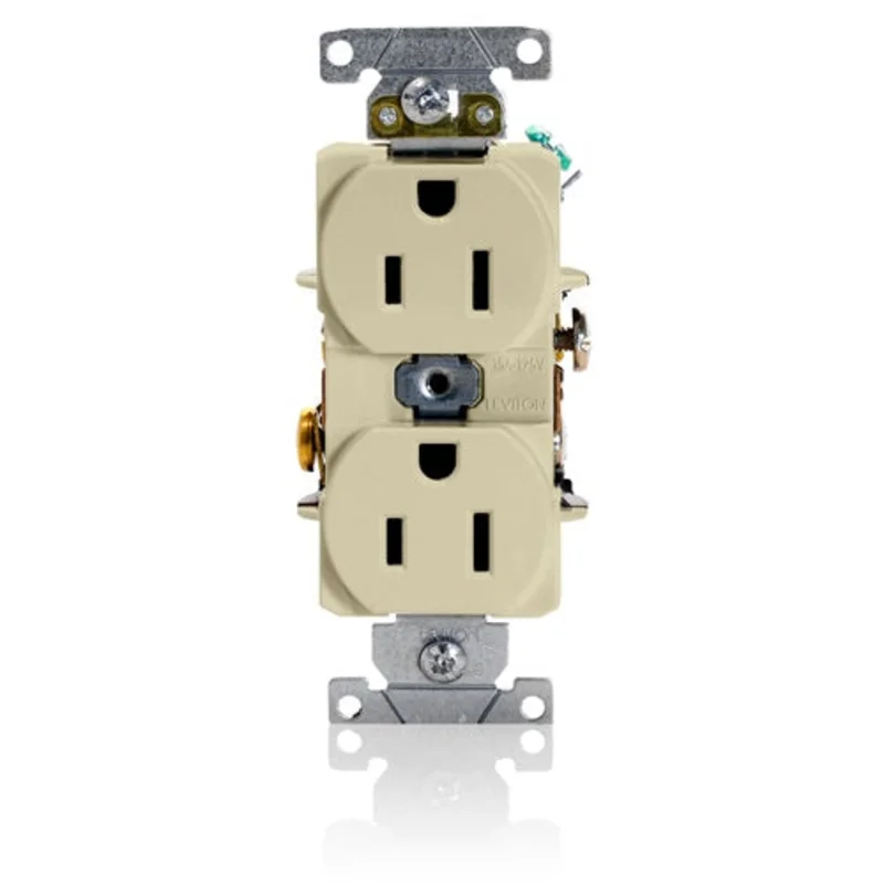 Leviton 15 Amp Duplex Receptacle/Outlet Self Grounding 5252-I