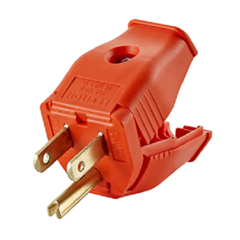 Leviton 15 Amp NEMA 5-15P Grounding Replacement Plug Orange 3W101-OR