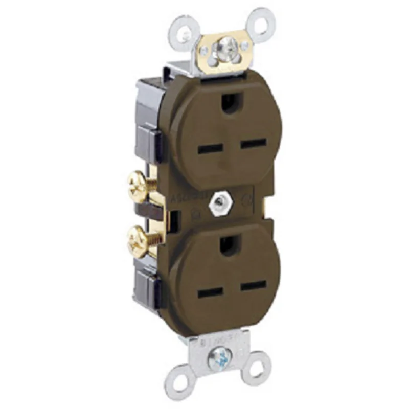Leviton 15 Amp NEMA 5-15R Brown Single Locking Device 5261