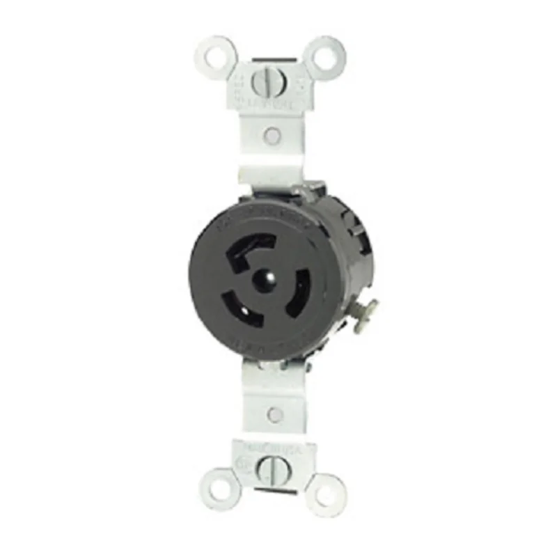Leviton 15 Amp NEMA L7-15R Black Single Locking Device 4760