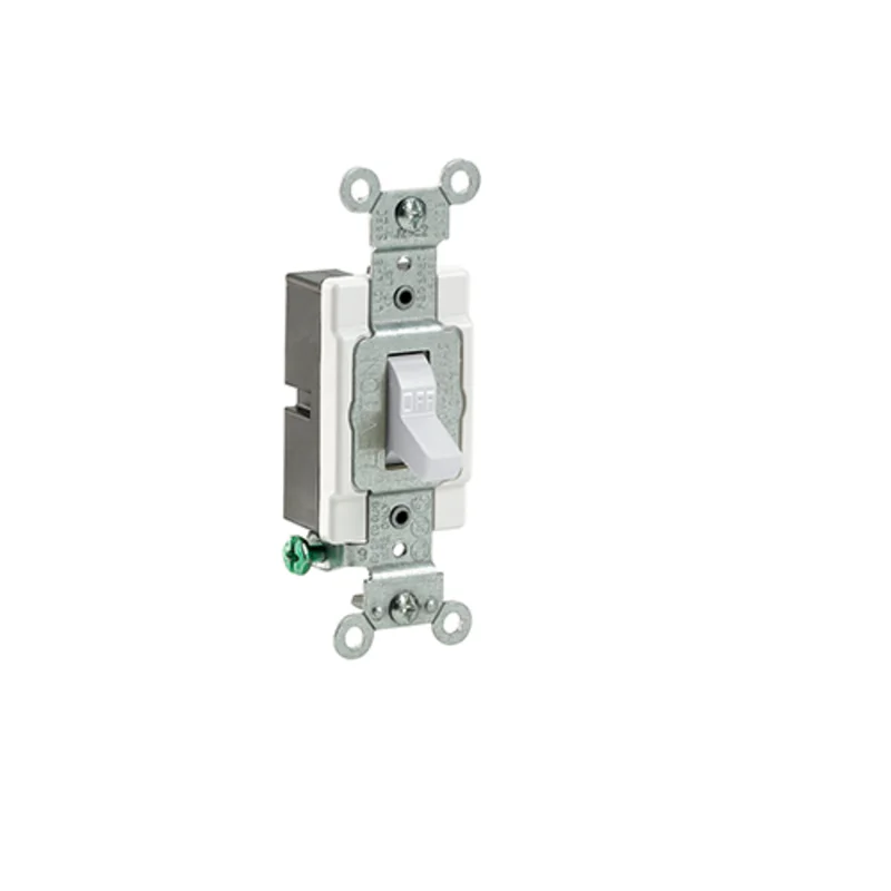 Leviton 15A 120/277V Toggle Single Pole AC Quiet Switch White CS115-2W