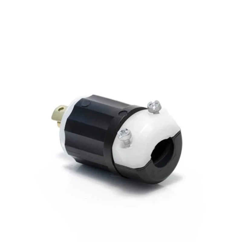 Leviton 15A 125/250V Mini Locking Plug Black And White ML3-P
