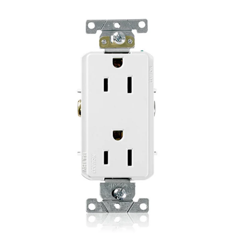 Leviton 15A 125V Decora Plus Duplex Receptacle Outlet White 16242-W