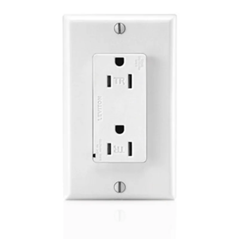 Leviton 15A 125V Decora Plus Duplex Receptacle Outlet White T5280-W
