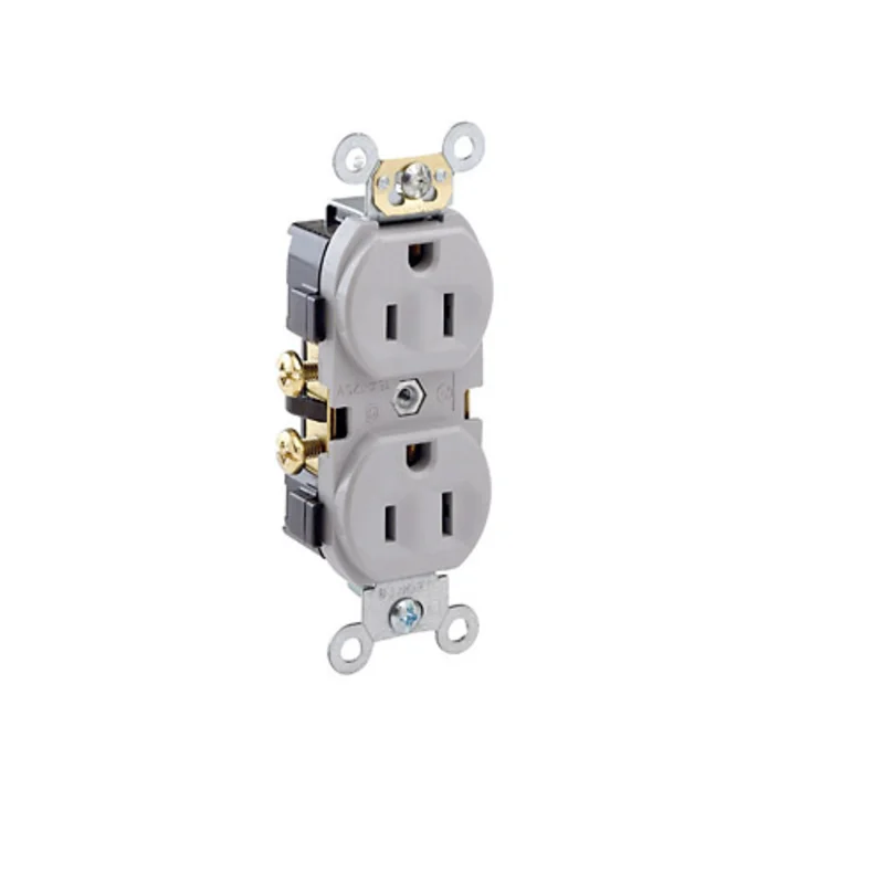 Leviton 15A 125V Duplex Receptacle Commercial Grade Gray CR15-GY