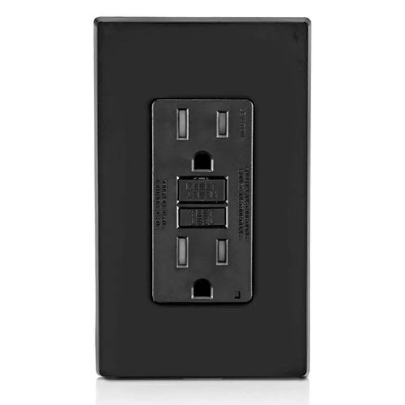 Leviton 15A 125V SmartlockPro GFCI Receptacle Black GFTR1-E