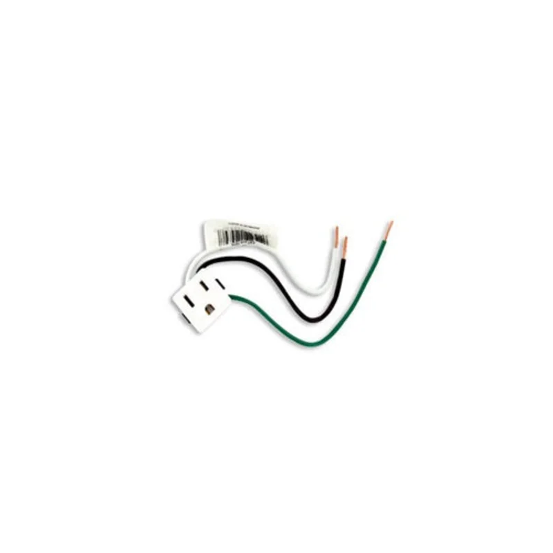 Leviton 15A 125V Snap In Receptacle Straight Blade White 1374-1W