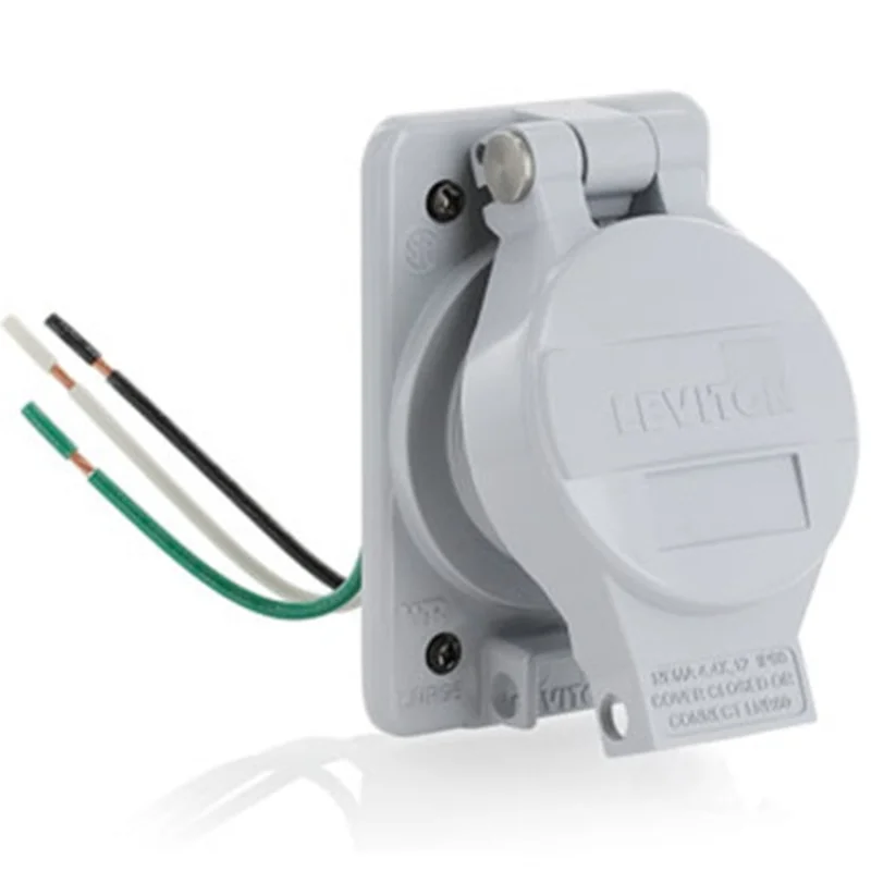 Leviton 15A 125V Straight Blade Receptacle Gray LNR96-1