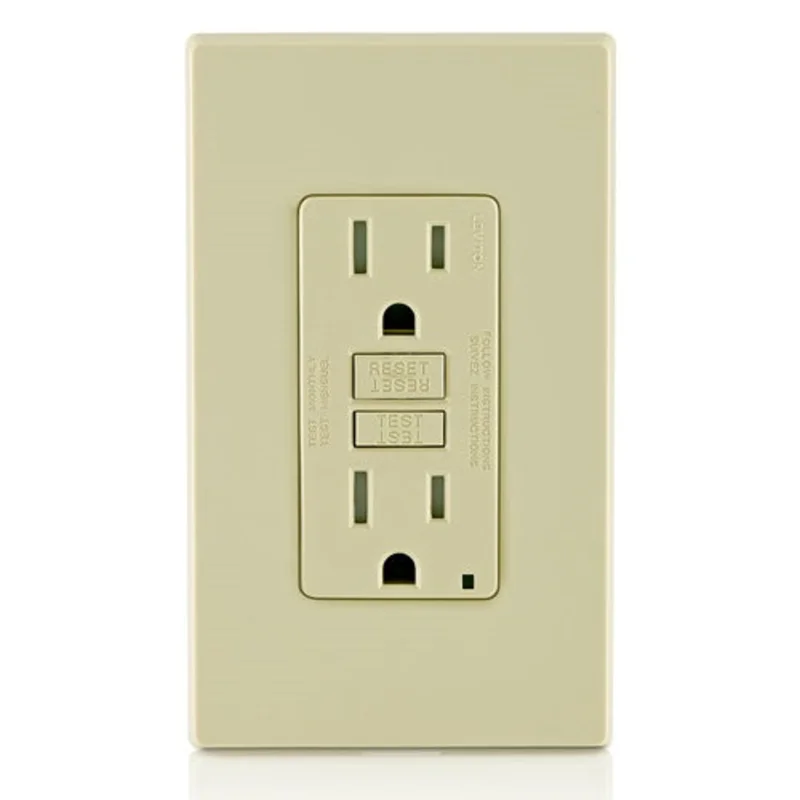 Leviton 15A 125V Tamper Resistant SmartlockPro GFCI Receptacle Ivory GFTR1-I
