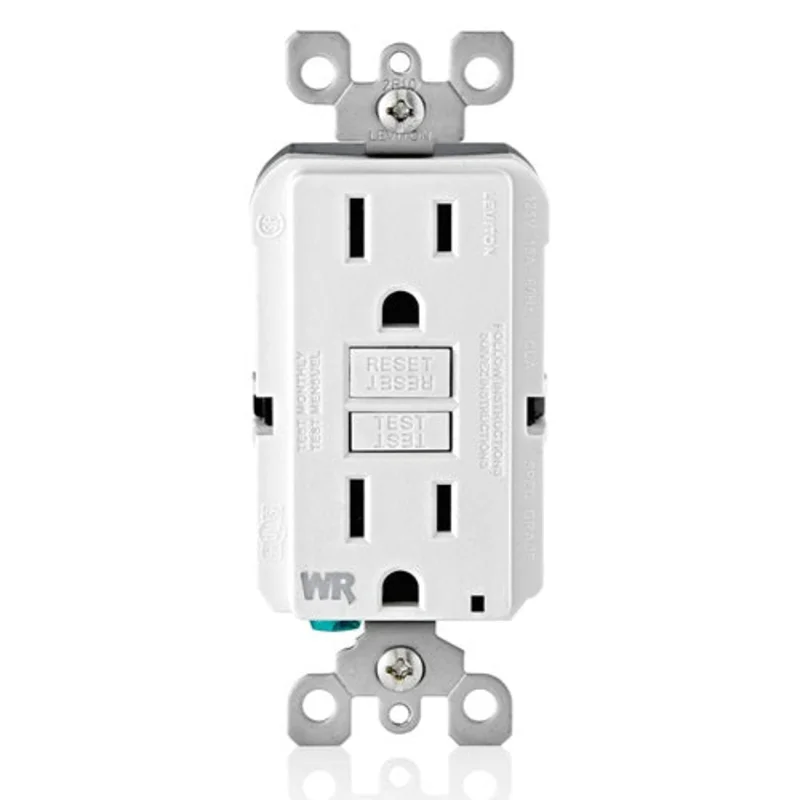 Leviton 15A 125V Weather Resistant SmartlockPro GFCI Receptacle White GFWR1-W