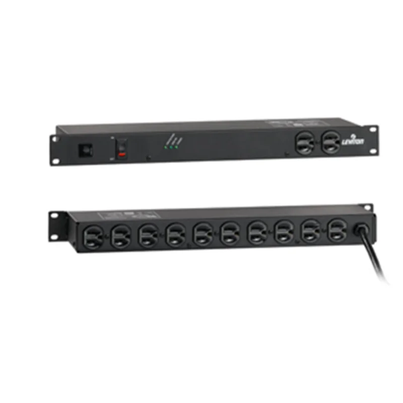 Leviton 19 Inch Rack Mount w/Switch and 5-15P Plug Steel Housing 5500-190