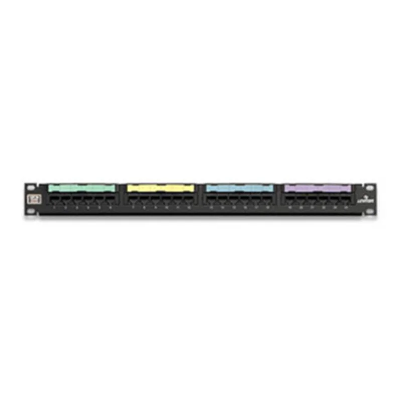 Leviton 1RU 24-Port Flat Universal Patch Panel Black 5G596-U24