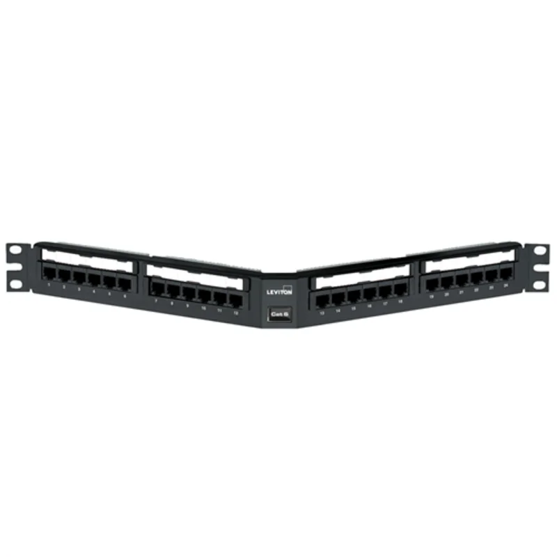 Leviton 1RU Cat 6 Angled 110-Style Patch Panel 24 Port 69587-U24