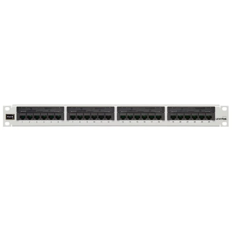 Leviton 1RU Cat 6 Flat 110-Style Patch Panel 24-Port 69586-W24