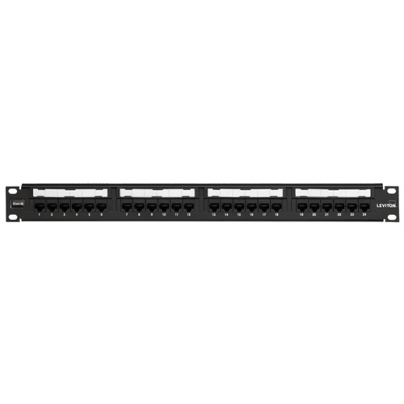 Leviton 1RU Cat 6 Flat Universal Patch Panel 24-Port 69586-U24