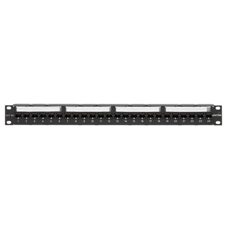 Leviton 1RU Cat 6A Flat 110-Style Patch Panel 24-Port 6A586-U24