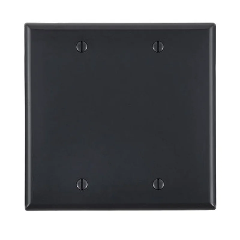 Leviton 2-Gang Blank Wallplate Black 80725-E