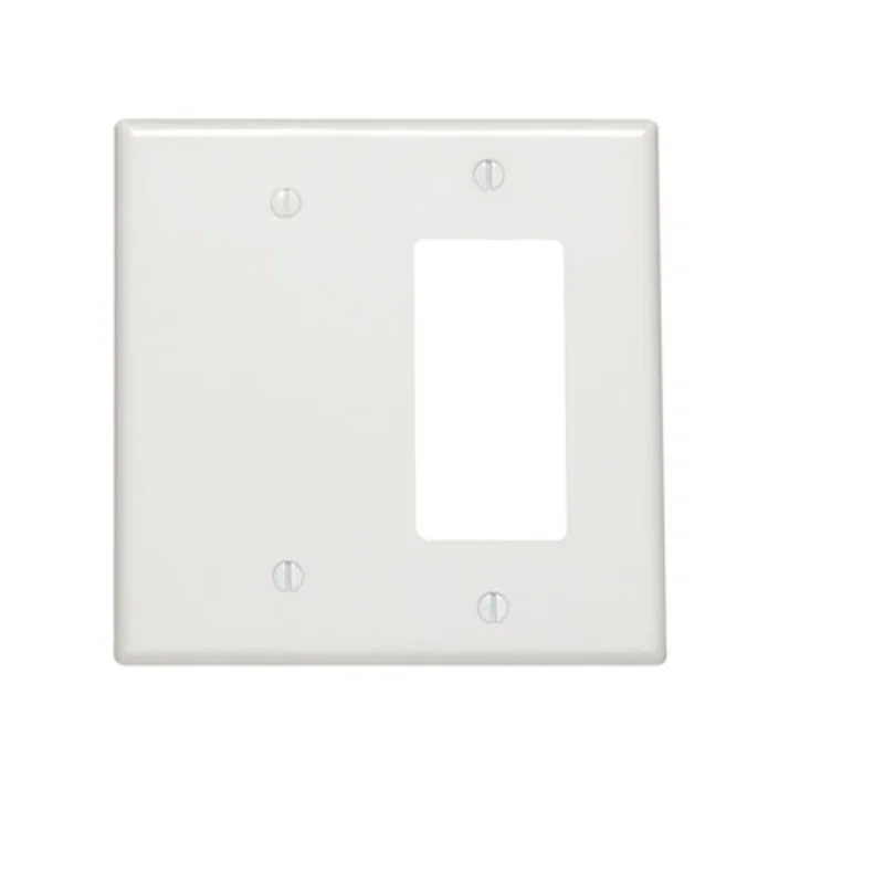 Leviton 2 Gang Decora GFCI Combination Wallplate White P1426-W
