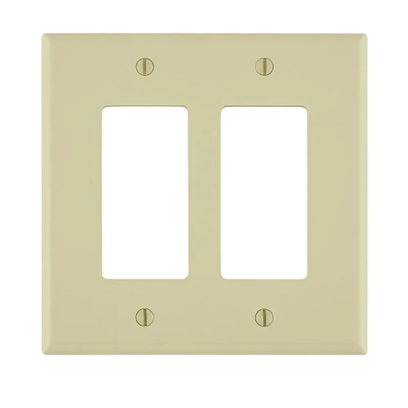 Leviton 2 Gang Decora Wallplate Midway Size Ivory PJ262-I
