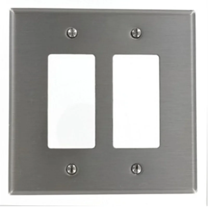 Leviton 2 Gang Decora Wallplate Stainless Steel SO262