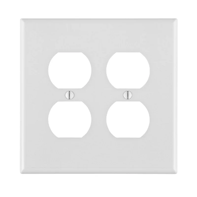 Leviton 2 Gang Duplex Outlet Wallplate Midway Size White PJ82-W
