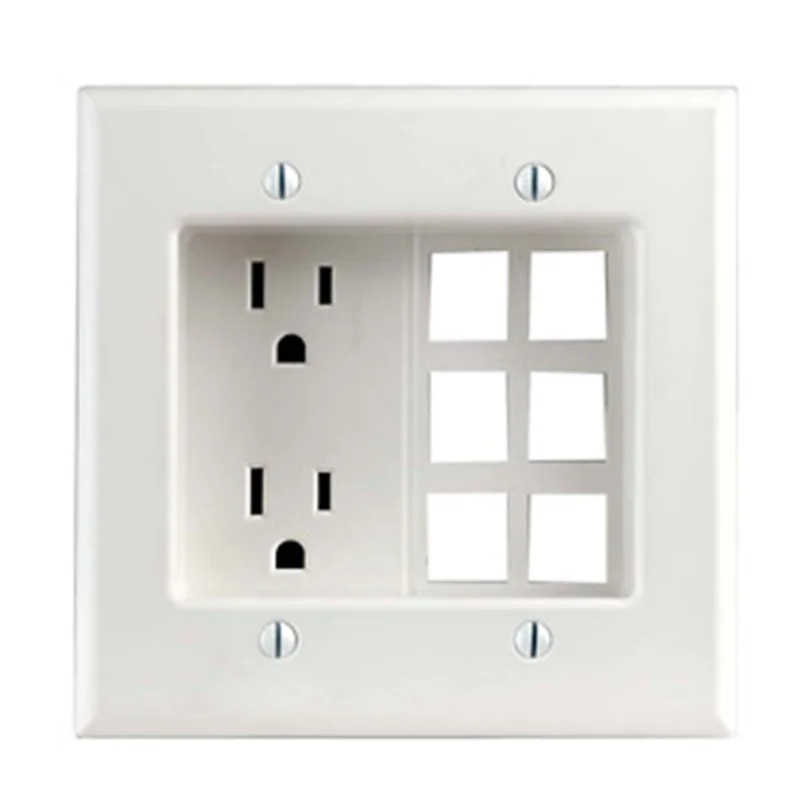 Leviton 2-Gang Recessed Device with Duplex Outlet/Receptacle 690-W