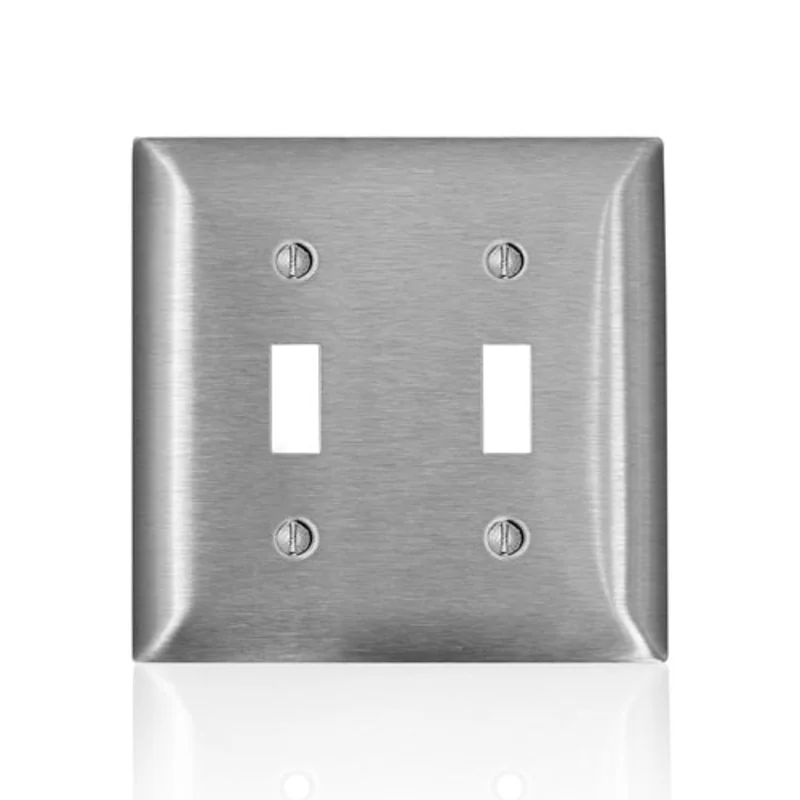 Leviton 2 Gang Toggle Switch Wallplate C Series Stainless Steel SS2-40