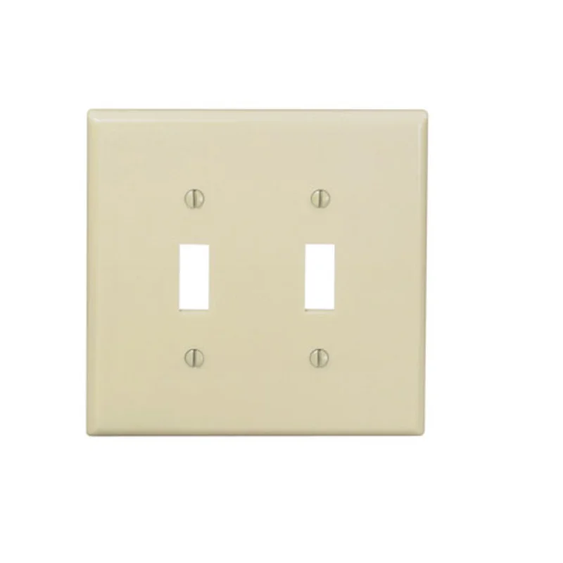 Leviton 2 Gang Toggle Switch Wallplate Midway Size Ivory PJ2-I