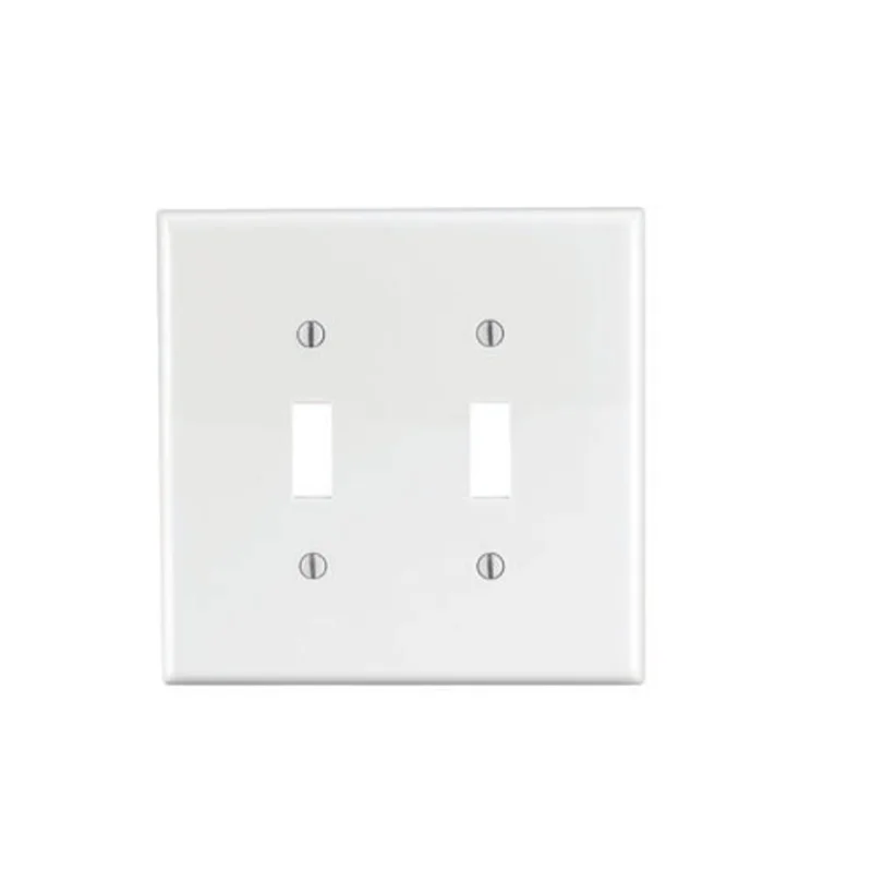 Leviton 2 Gang Toggle Switch Wallplate Midway Size White PJ2-W