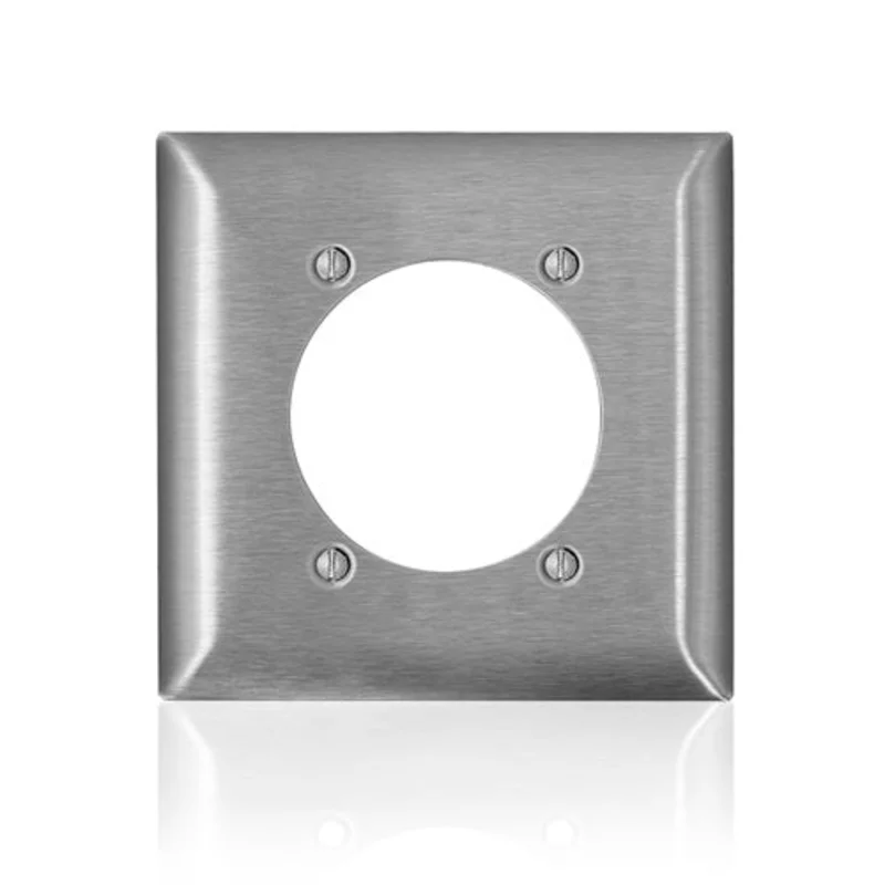 Leviton 2 Gang Wallplate 2.15 Diameter Opening Wallplate C Series Stainless Steel SS703-40