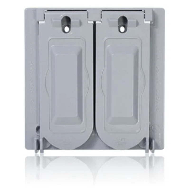 Leviton 2-Gang Weatherproof Cover Aluminum Gray WM2V-GY