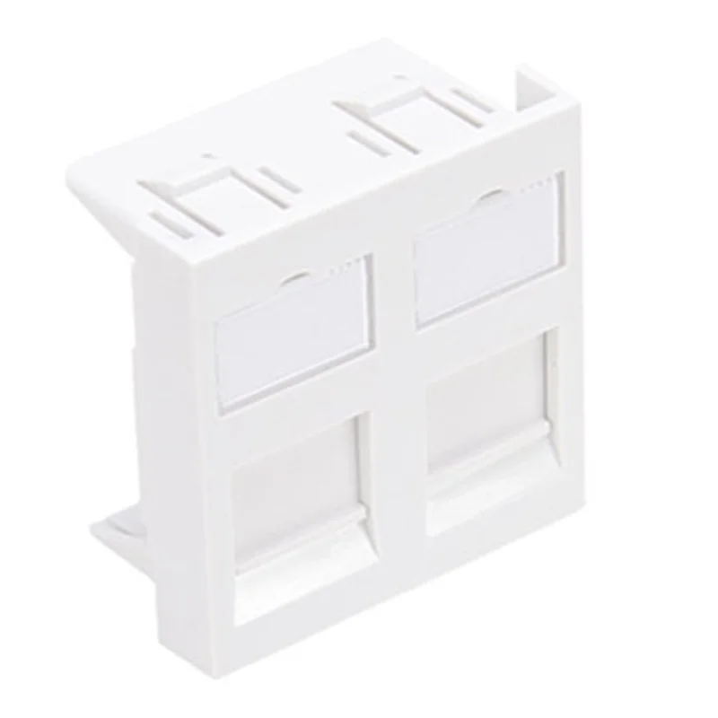 Leviton 2 Port 45mm x 45mm French Style Wallplate Insert Flat White LI145-2W2
