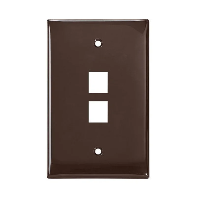 Leviton 2-Port Midsize Single-Gang QUICKPORT Wallplate Brown 41091-2BN