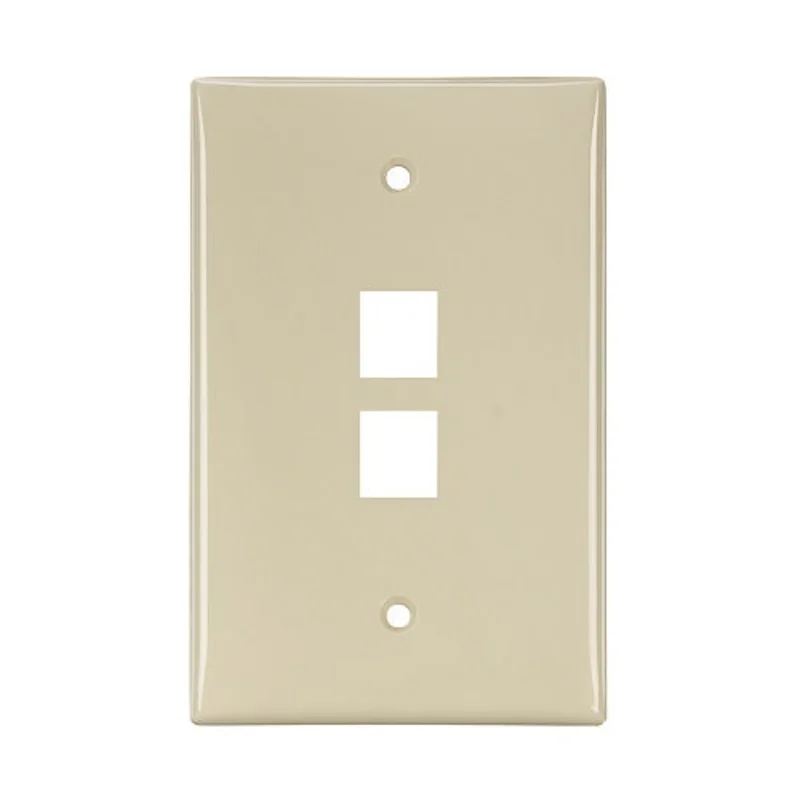 Leviton 2-Port Midsize Single-Gang QUICKPORT Wallplate Ivory 41091-2IN