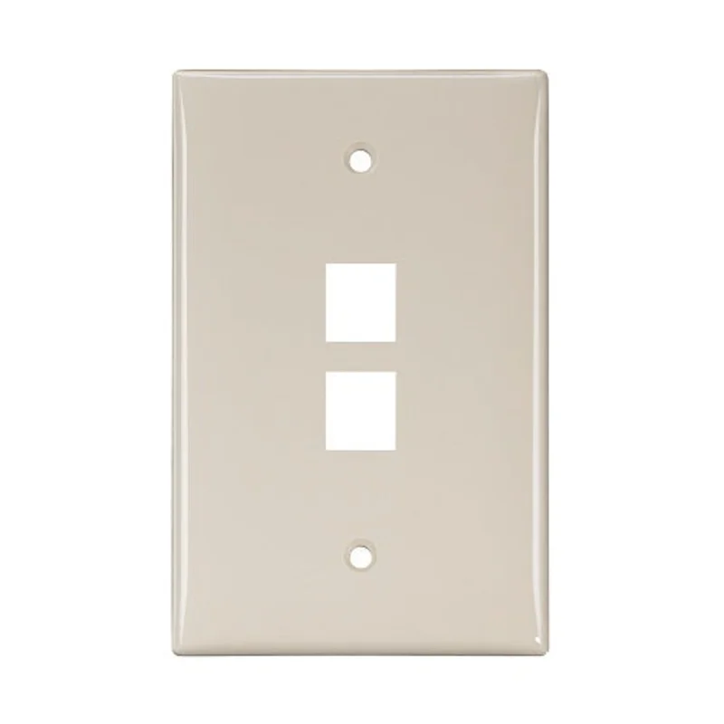 Leviton 2-Port Midsize Single-Gang QUICKPORT Wallplate Light Almond 41091-2TN