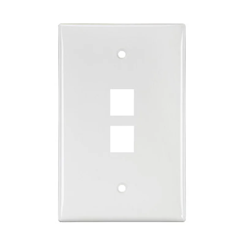 Leviton 2-Port Midsize Single-Gang QUICKPORT Wallplate White 41091-2WN