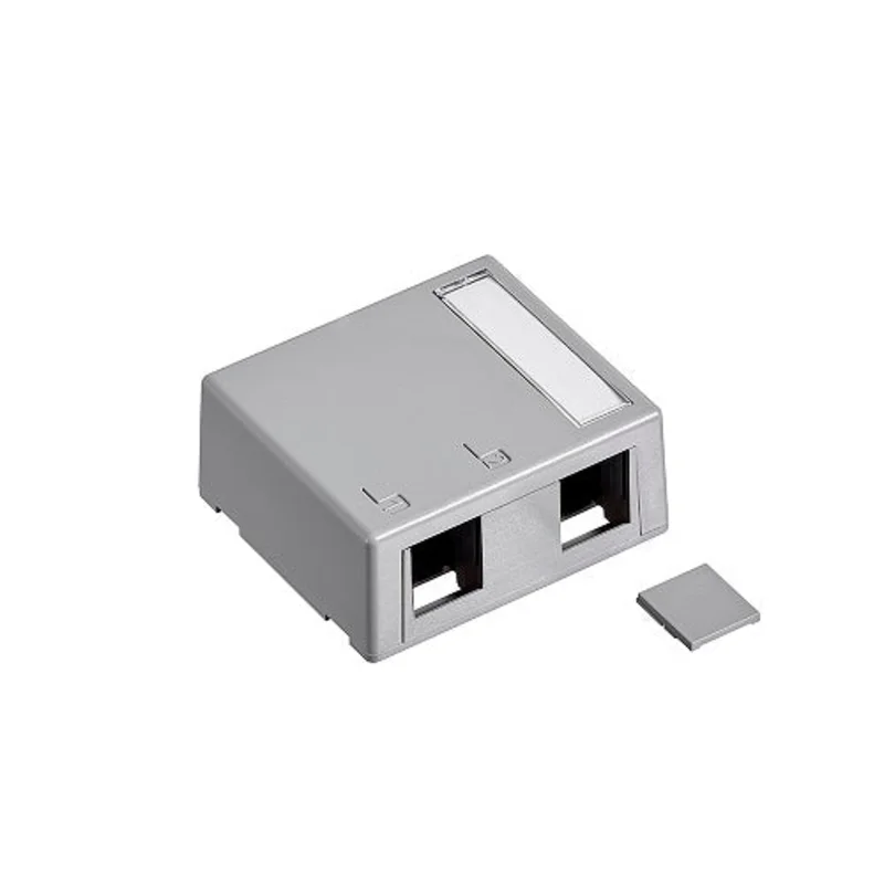 Leviton 2-Port Plenum Rated QUICKPORT Surface-Mount Box Gray 41089-2GP
