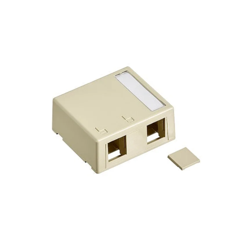 Leviton 2-Port Plenum Rated QUICKPORT Surface-Mount Box Ivory 41089-2IP