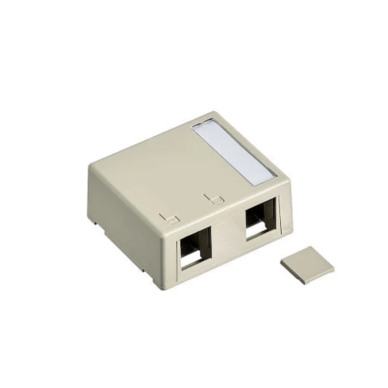 Leviton 2-Port Plenum Rated QUICKPORT Surface-Mount Box Light Almond 41089-2TP